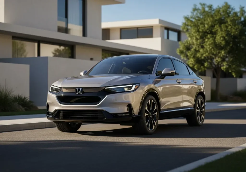 A 2025 Honda Prologue parked near a modern suburban home