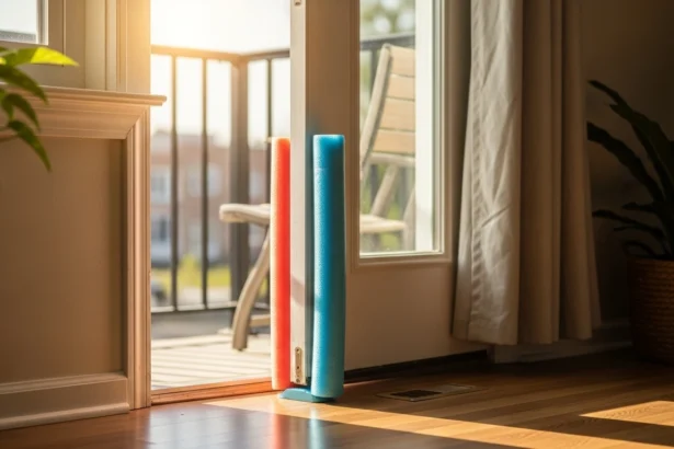 Pool Noodle Doorstop Hack to Silence Slamming Doors in Windy Midwest Apartments